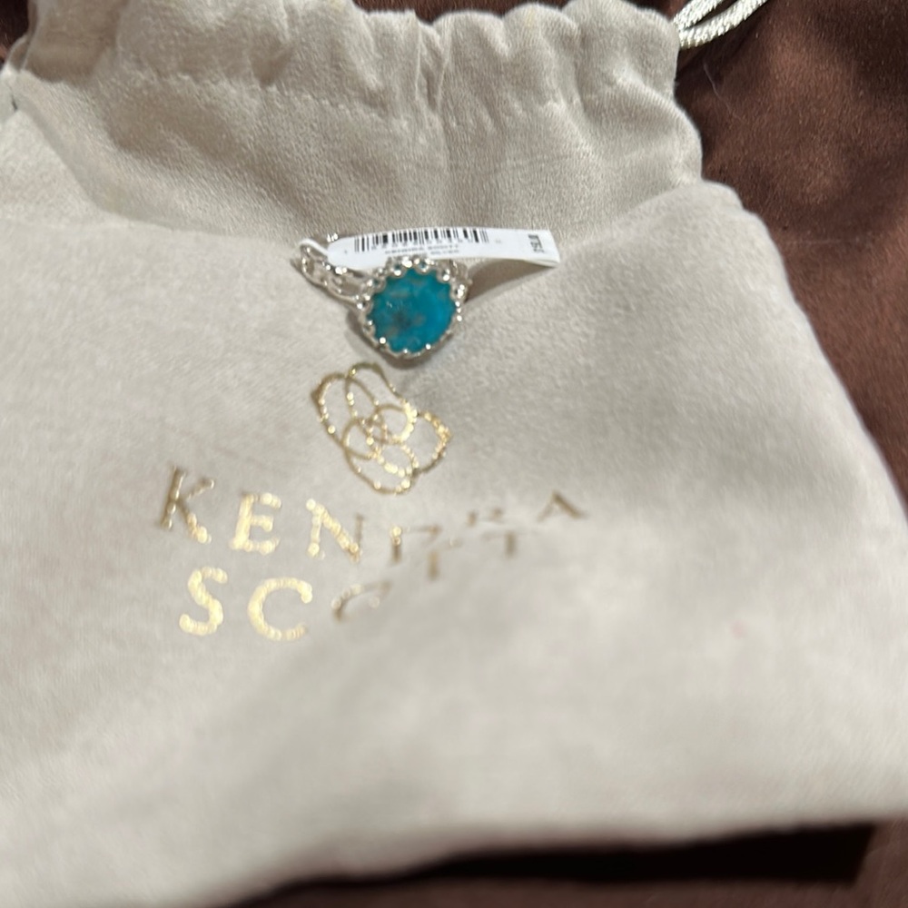 Kendra Scott Blue and Silver Ring with Turquoise Stone